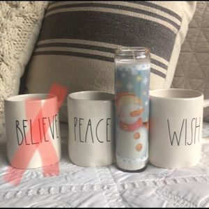 Bundle of two  christmas 🎅🏼 RaeDunn mugs - peace and wish